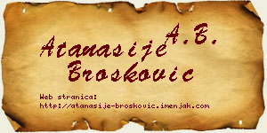 Atanasije Brošković vizit kartica